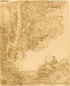 Poeten og hans muse Le Poete et la muse, 1871. av Jean Baptiste Camille Corot