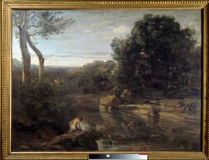 Das Bad des Hirten von Jean Baptiste Camille Corot