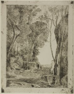 The Young Shepherd, første tallerken av Jean Baptiste Camille Corot