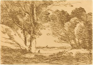 Turm am Horizont eines Sees, 1871