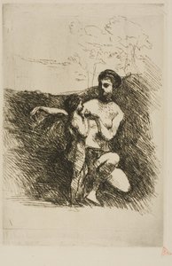 Venus klipper Amors vinger, andre plate av Jean-Baptiste-Camille Corot
