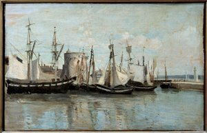 Ansicht von La Rochelle, Eingang zum Hafen von Abwasser im Jahr 1851. Gemälde von Camille Corot