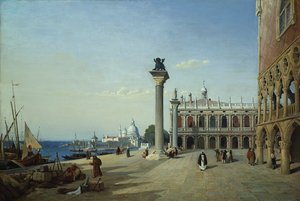 Blick auf Venedig: Die Piazzetta vom Riva degli Schiavoni aus gesehen von Jean-Baptiste-Camille Corot