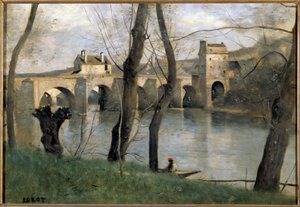 Utsikt over broen til Mantes Maleri av Camille Corot (1796-1875) Søn fra 1800-tallet. 0,38x0,55 m Paris musee du Louvre av Jean Baptiste Camille Corot