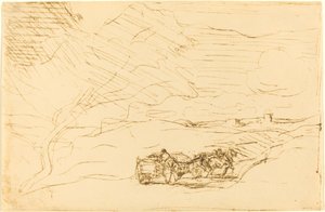 Wagon Going to Town (Le Chariot allant a la ville) av Jean Baptiste Camille Corot