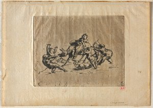 Bacchanal med barn og esel. av Jean Baptiste Carpeaux