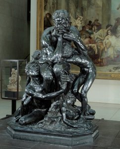 Ugolin-tyrannen i Pisa. Illustrasjon av helvete i "Den guddommelige komedie"" av Dante. Bronseskulptur av Jean Baptiste (Jean-Baptiste) Carpeaux (1827-1875)