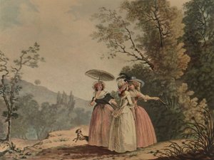 The Parisian Graces In The Bois De Vincennes, 1790, 1913 av Jean Baptiste Chapuy