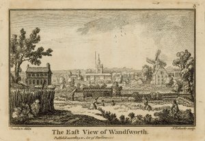 Østutsikten over Wandsworth av Jean Baptiste Claude Chatelain