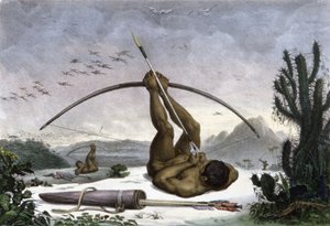 Indianere som trekker buen av Jean Baptiste Debret
