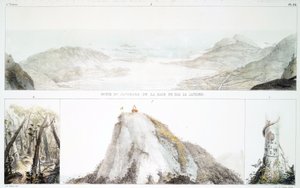 Panorama over Rio de Janeiro-bukten (håndfarget litho) av Jean Baptiste Debret