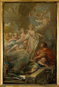 Pygmalion and Galatee Sketch av Jean Baptiste Deshays (1729-1765) 1700-tallets søn. 0,49 x 0,33 m. Omvisninger i kunstmuseet