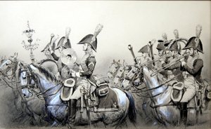 Napoleonskrigene, Band of the 4th Dragons av Jean Baptiste Edouard Detaille