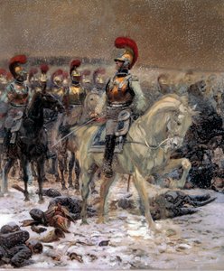 Russisk kampanje fra 1812: “” Før anklagen, karabinkjørerne i Winkowo”” Maleri av Jean-Baptiste-Edouard Detaille (1848-1912) 1800-tallet 0,89x0,79 m Paris, Musee de l