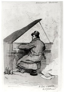 Alexis Emmanuel Chabrier (1841-94) ved pianoet, gravert av Florian (se også 165875) av Jean Baptiste Edouard after Detaille