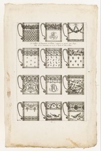 Design for sjokoladekopper, plate 1 fra første Cahier d