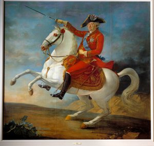 Rytterportrett av Ludvig XVI (1754 - 1793). Maleri av Jean Francois Carteaux (1751-1813) av Jean Baptiste Francois Carteaux