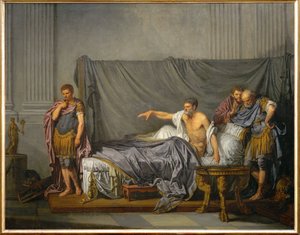 Kaiser Lucius Septimius Severus beschuldigt seinen Sohn Caracalla, seine Ermordung geplant zu haben