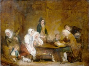 Familiegudstjeneste, ca. 1800 (olje på lerret) av Jean-Baptiste Greuze