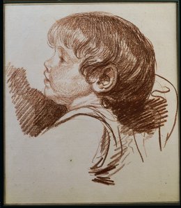 Hodet til en gutt i profil til venstre av Jean Baptiste Greuze