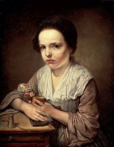 Mädchen mit Puppe von Jean Baptiste Greuze