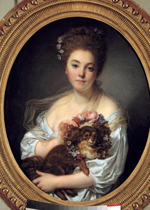 Portrett av Madame De Porcin, maleri av Jean Baptiste Greuze (1725-1805). 1770 ca. Mål 0,72 x 0,58 m. Angers. Museum of Fine Arts av Jean Baptiste Greuze