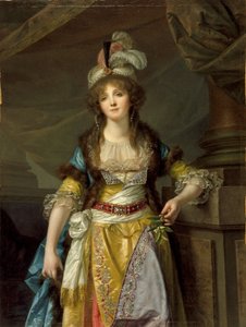 Portrett av en dame i tyrkisk kostyme, ca. 1790 av Jean Baptiste Greuze