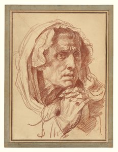 Studie des Kopfes einer alten Frau von Jean-Baptiste Greuze