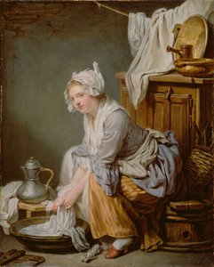 Vaskedamen La Blanchisseuse, 1761 av Jean Baptiste Greuze