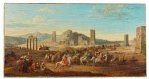 To campingvogner ved inngangen til dalen som fører til Palmyra