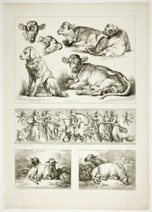 Plate 20 av 38 fra Oeuvres de J. B. Huet av Jean Baptiste Huet