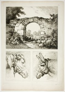 Plate fjorten av 38 fra Oeuvres de J. B. Huet av Jean Baptiste Huet