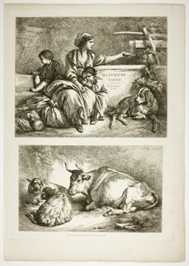 Plate Nitten av 38 fra Oeuvres de J. B. Huet av Jean Baptiste Huet