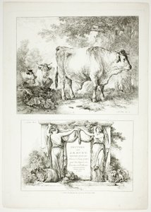 Plate En av 38 fra Oeuvres de J. B. Huet av Jean Baptiste Huet