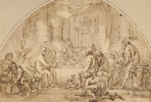 Studie for Nattverden, ca. 1792 av Jean Baptiste Huet