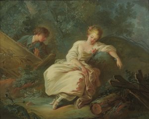 Ungt par i et landskap av Jean Baptiste Huet