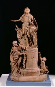 Louis XV (1710-74) som romersk keiser, prosjekt for en statue for Hotel de Ville i Rennes, ca. 1748 (terrakotta)