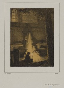 Gruppe barn rundt et stearinlys av Jean Baptiste Isabey