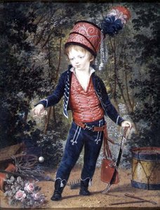 Napoleon Francois Joseph Charles Bonaparte, hertug av Reichstadt (1811-32) sønn av keiser Napoleon I, ca. 1814 (wc på elfenben) av Jean Baptiste Isabey