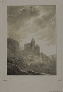 Utsikt over en kirke av Jean Baptiste Isabey