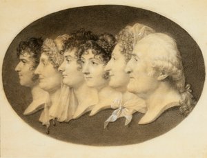 Profilportrett av Augustin og hans familie