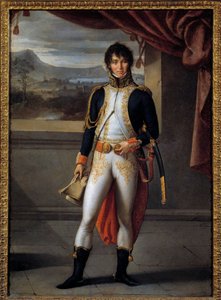 Portrett i full lengde av Joachim Murat (1767-1815) marskalk av Frankrike Maleri av Jean Baptiste Joseph Wicar (1762-1834) 1808 Søn. 0,56x0,73 m Lille, Fine Arts Museum - Full-lengde portrett av Joachim Murat (1767-1815), marskalk av Frankrike. Maleri av J