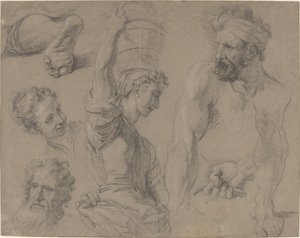 Studie for Miraculous Draft of Fishes (?) av Jean Baptiste Jouvenet