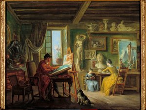 Malerens verksted Maleri av Jean Baptiste Lallemand (1710-1803) 1700-tallets Dijon, Museum of Fine Arts
