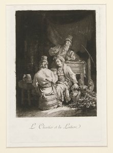 La vertu au cabaret (Dyden i kabareten) og Le charretier et la laitiere (The Carter and the Dairywoman) av Jean Baptiste Le Prince