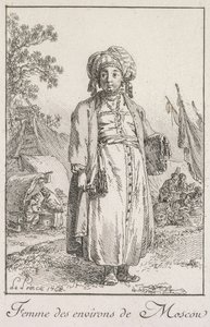 Kvinne fra forstedene til Moskva, 1768. av Jean Baptiste Le Prince