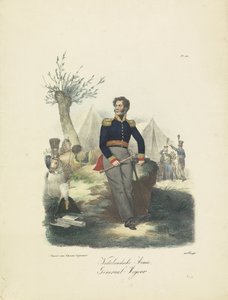 Generalmajor, 1820-1825 Den nederlandske hæren, generalmajor (tittel på objekt) Militære kostymer fra kongeriket Nederland. Dedikert til Hans eksellens Willem van Bylandt (serietittel på objekt)
