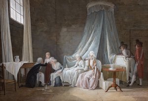 Madame Royale helbredet av Brunier 24. januar 1793. Kongefamilien i Temple Prison.