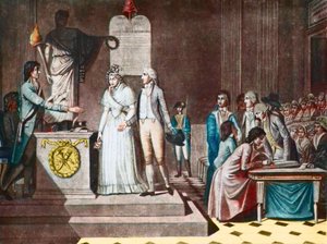 The Republican Marriage - Republican Marriage - after the Aquatinte by Jean-Baptiste Mallet (1759-I835) - 18th century