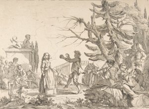 Impromptu Dance The Improvised Ball, 1742. av Jean Baptiste Marie Pierre